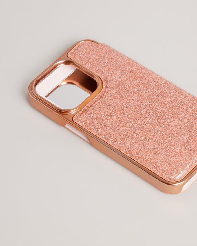 Coque Ted Baker Glitter iPhone 14 Pro Mirror Rose Femme | HQW-30285471